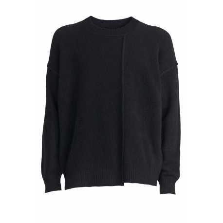 Pull col rond noir yack couture buste Isabel Benenato homme UK01 01boutique Strasbourg vêtement fashion mode pullover