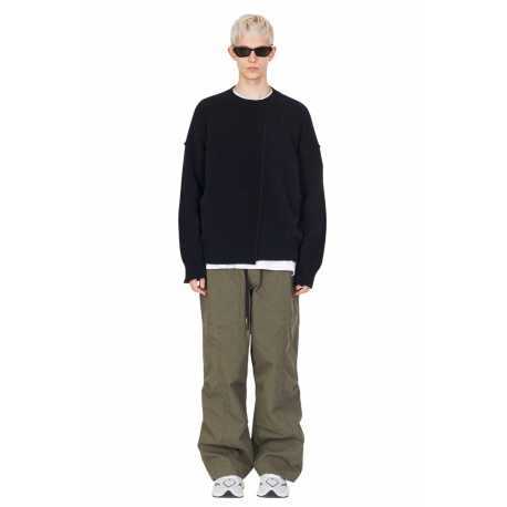 Pull col rond noir yack couture buste Isabel Benenato homme UK01 01boutique Strasbourg vêtement fashion mode pullover