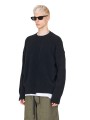 Pull col rond noir yack couture buste Isabel Benenato homme UK01 01boutique Strasbourg vêtement fashion mode pullover