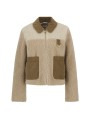Blouson bouclette matelassé sable ecru velours camel Malena Fleece Barbour femme LFL0080 BE11 boutique Strasbourg vêtement