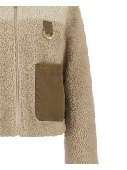 Blouson bouclette matelassé sable ecru velours camel Malena Fleece Barbour femme LFL0080 BE11 boutique Strasbourg vêtement