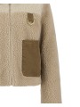 Blouson bouclette matelassé sable ecru velours camel Malena Fleece Barbour femme LFL0080 BE11 boutique Strasbourg vêtement