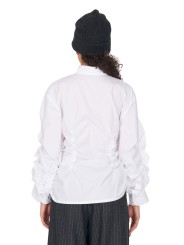 CHEMISE BLANCHE PLISSEE COTON DW72 F25 02 ISABEL BENENATO FEMME boutique Strasbourg vêtement fashion mode 