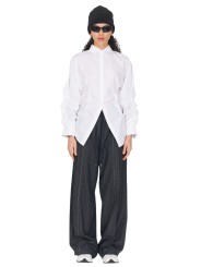 CHEMISE BLANCHE PLISSEE COTON DW72 F25 02 ISABEL BENENATO FEMME boutique Strasbourg vêtement fashion mode 