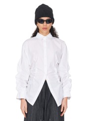 CHEMISE BLANCHE PLISSEE COTON DW72 F25 02 ISABEL BENENATO FEMME boutique Strasbourg vêtement fashion mode 