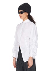 CHEMISE BLANCHE PLISSEE COTON DW72 F25 02 ISABEL BENENATO FEMME boutique Strasbourg vêtement fashion mode 