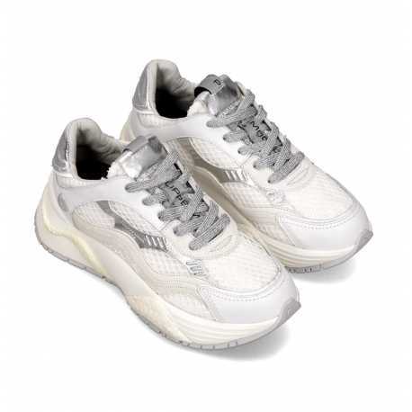 Baskets Odeon cuir mesh blanc spoiler argent BZLD VR04 Philippe Model femme boutique Strasbourg sneaker online store 