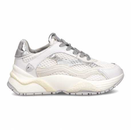 Baskets Odeon cuir mesh blanc spoiler argent BZLD VR04 Philippe Model femme boutique Strasbourg sneaker online store 