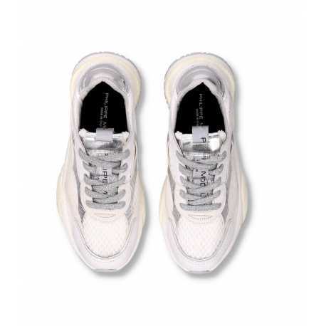 Baskets Odeon cuir mesh blanc spoiler argent BZLD VR04 Philippe Model femme boutique Strasbourg sneaker online store 