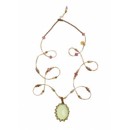 Collier Tibétain Stib V Calcedoine verte 53-TIB1- GCALC Sharing Boutique online Strasbourg Jewellery Concept store