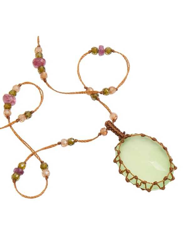 Collier Tibétain Stib V Calcedoine verte 53-TIB1- GCALC Sharing Boutique online Strasbourg Jewellery Concept store