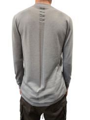 Pull bleu wash col montant Mérinos Rick Owens Homme RU02E 1625 M 06 boutique Strasbourg vêtement fashion mode