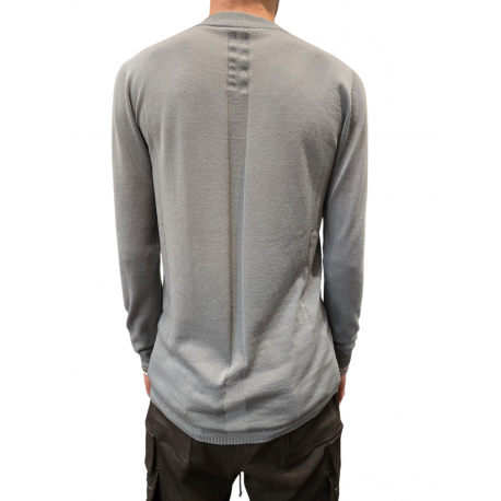 Pull bleu wash col montant Mérinos Rick Owens Homme RU02E 1625 M 06 boutique Strasbourg vêtement fashion mode