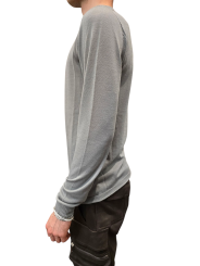 Pull bleu wash col montant Mérinos Rick Owens Homme RU02E 1625 M 06 boutique Strasbourg vêtement fashion mode
