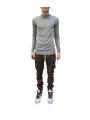 Pull bleu wash col montant Mérinos Rick Owens Homme RU02E 1625 M 06 boutique Strasbourg vêtement fashion mode