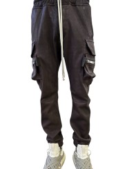 Pantalon Mastodon cargo Dark Dust Cuir agneau stretch Rick Owens homme RU02E 1396 LSV 78 vêtement boutique Strasbourg