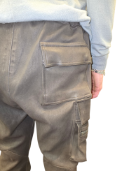 Pantalon Mastodon cargo Dark Dust Cuir agneau stretch Rick Owens homme RU02E 1396 LSV 78 vêtement boutique Strasbourg