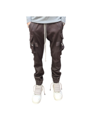 Pantalon Mastodon cargo Dark Dust Cuir agneau stretch Rick Owens homme RU02E 1396 LSV 78 vêtement boutique Strasbourg