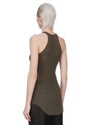Débardeur Rib Tank vert Bosco Rick Owens Femme RP02E 4101 MR 25 Strasbourg Boutique Online Mode Créateur 