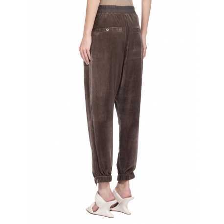 Pantalon Dark dust pan de velours zip bas Tecuatl Track Pant RP02E 4320 V 78 Rick Owens Femme mode concept store 