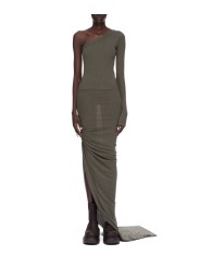 Jupe fente plissée côté verte laine coton Edfu RP02E 4359 JR 25 Rick Owens Femme concept store fashion boutique Strasbourg