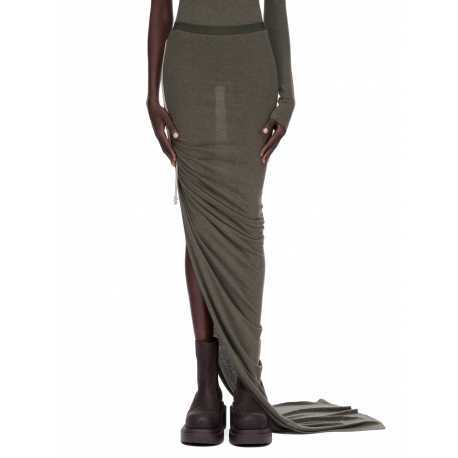 Jupe fente plissée côté verte laine coton Edfu RP02E 4359 JR 25 Rick Owens Femme concept store fashion boutique Strasbourg