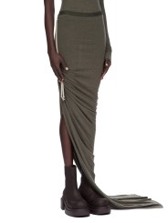 Jupe fente plissée côté verte laine coton Edfu RP02E 4359 JR 25 Rick Owens Femme concept store fashion boutique Strasbourg
