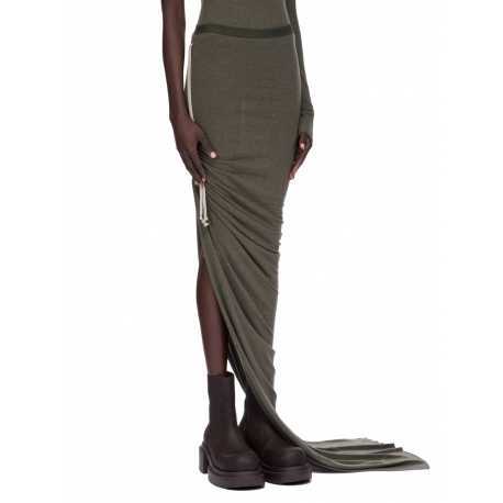 Jupe fente plissée côté verte laine coton Edfu RP02E 4359 JR 25 Rick Owens Femme concept store fashion boutique Strasbourg