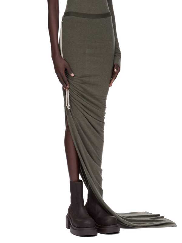 Jupe fente plissée côté verte laine coton Edfu RP02E 4359 JR 25 Rick Owens Femme concept store fashion boutique Strasbourg