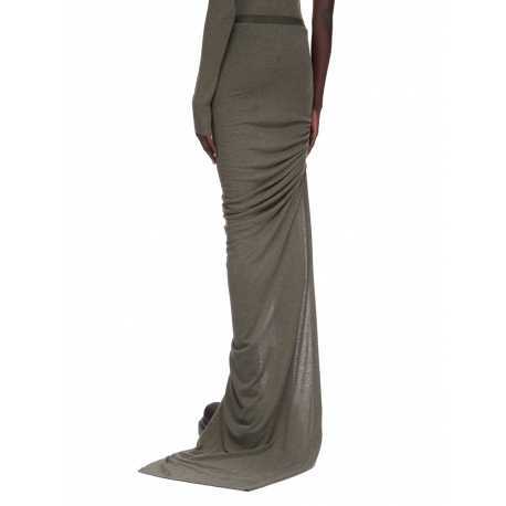 Jupe fente plissée côté verte laine coton Edfu RP02E 4359 JR 25 Rick Owens Femme concept store fashion boutique Strasbourg