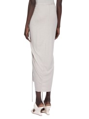 Jupe longue drapée avant gris Pearl Knee Draped Skirt RP02E 4384 JR 08 Rick Owens Femme mode women fashion créateur 