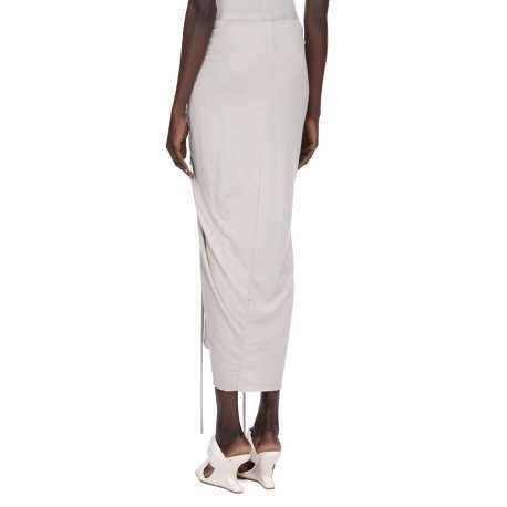 Jupe longue drapée avant gris Pearl Knee Draped Skirt RP02E 4384 JR 08 Rick Owens Femme mode women fashion créateur 