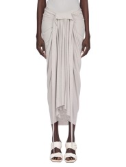 Jupe longue drapée avant gris Pearl Knee Draped Skirt RP02E 4384 JR 08 Rick Owens Femme mode women fashion créateur 