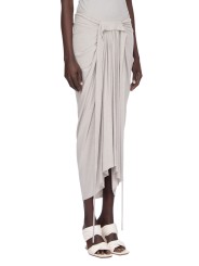 Jupe longue drapée avant gris Pearl Knee Draped Skirt RP02E 4384 JR 08 Rick Owens Femme mode women fashion créateur 