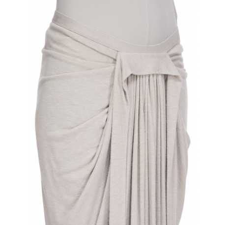 Jupe longue drapée avant gris Pearl Knee Draped Skirt RP02E 4384 JR 08 Rick Owens Femme mode women fashion créateur 