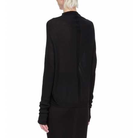 Pull Crater Knit noir mérinos manches longues RP02E 4629 M 09Rick Owens Femme Strasbourg fashion mode concept store