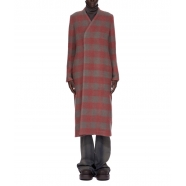  Manteau carreaux bois de rose dust col v Museum RP02E 4902 WJP 13P Rick Owens femme boutique Strasbourg avant garde mode