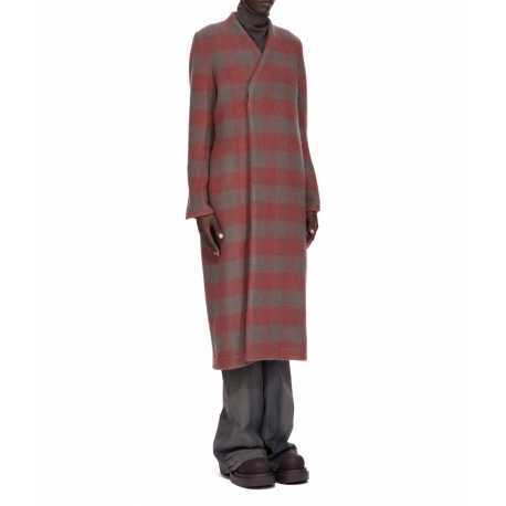  Manteau carreaux bois de rose dust col v Museum RP02E 4902 WJP 13P Rick Owens femme boutique Strasbourg avant garde mode