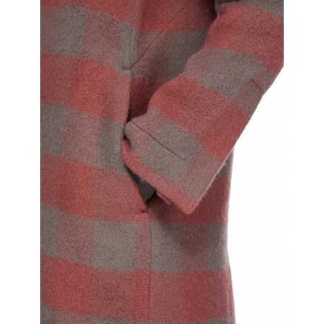 Manteau carreaux bois de rose dust col v Museum RP02E 4902 WJP 13P Rick Owens femme boutique Strasbourg avant garde mode