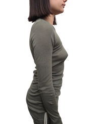 T-shirt manches longues coton vert Bosco Rib Lst Rick Owens Femme RP02E 4202 MR 25 fashion mode créateur Strasbourg
