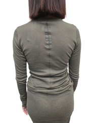T-shirt manches longues coton vert Bosco Rib Lst Rick Owens Femme RP02E 4202 MR 25 fashion mode créateur Strasbourg