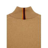 Pull col roulé camel bayadère col arrière cachemire Paul Smith homme M1R 280Y N02497 18 boutique Strasbourg vêtement 