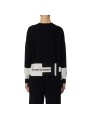 Maille sweat noir bande blanc Elisabetta Franchi Femme MK01S EF3 Strasbourg Boutique Online Mode Créateur 
