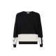 Maille sweat noir bande blanc Elisabetta Franchi Femme MK01S EF3 Strasbourg Boutique Online Mode Créateur 