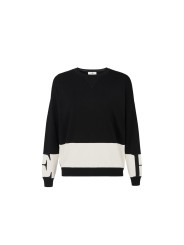 Maille sweat noir bande blanc Elisabetta Franchi Femme MK01S EF3 Strasbourg Boutique Online Mode Créateur 