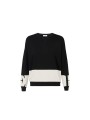 Maille sweat noir bande blanc Elisabetta Franchi Femme MK01S EF3 Strasbourg Boutique Online Mode Créateur 