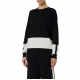 Maille sweat noir bande blanc Elisabetta Franchi Femme MK01S EF3 Strasbourg Boutique Online Mode Créateur 