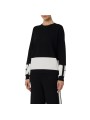 Maille sweat noir bande blanc Elisabetta Franchi Femme MK01S EF3 Strasbourg Boutique Online Mode Créateur 