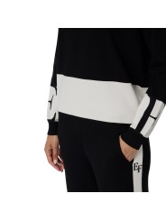 Maille sweat noir bande blanc Elisabetta Franchi Femme MK01S EF3 Strasbourg Boutique Online Mode Créateur 