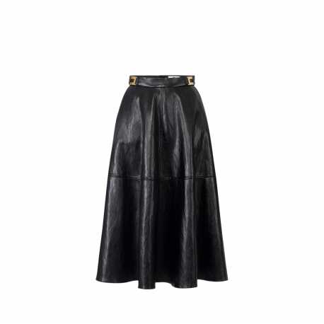 Jupe cuir éco longue noire Elisabetta Franchi Femme GO136 110 Strasbourg Boutique Online Mode Créateur 